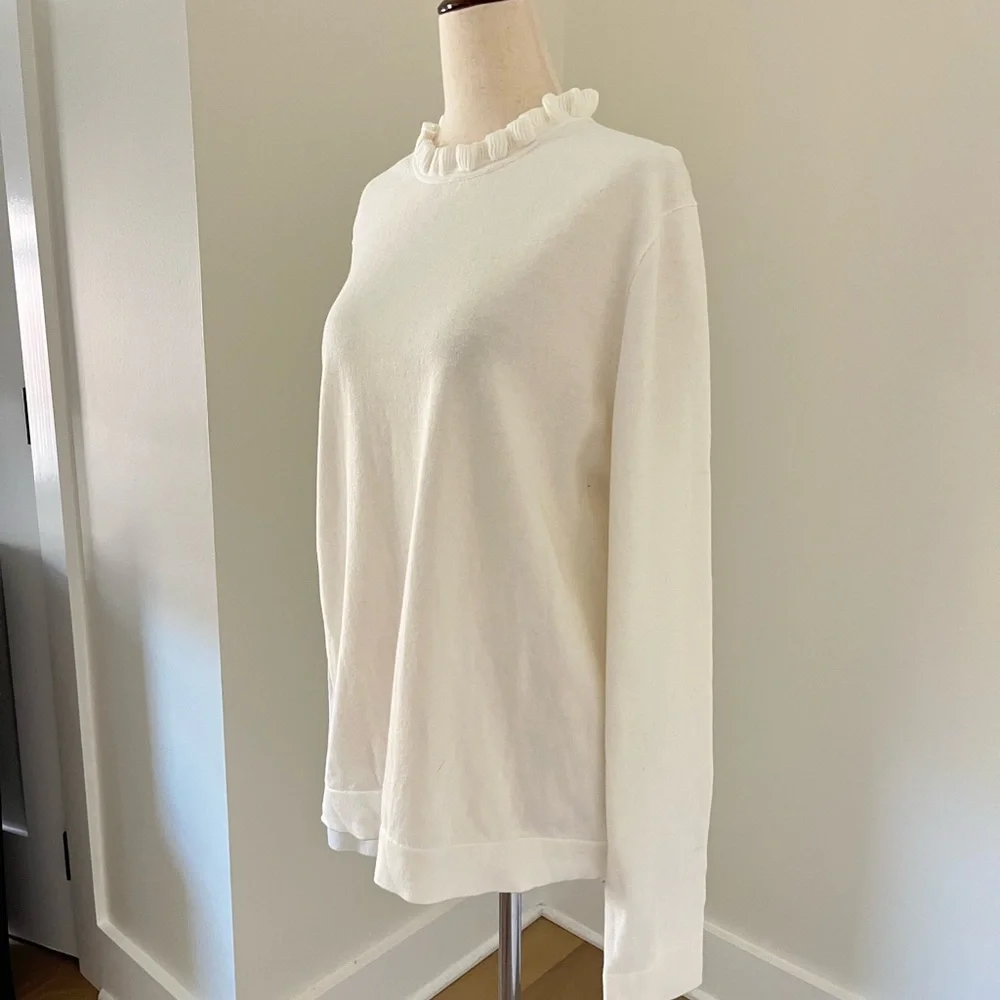 J.Crew factory 100% cotton waffle collar sweater top size XL NWT